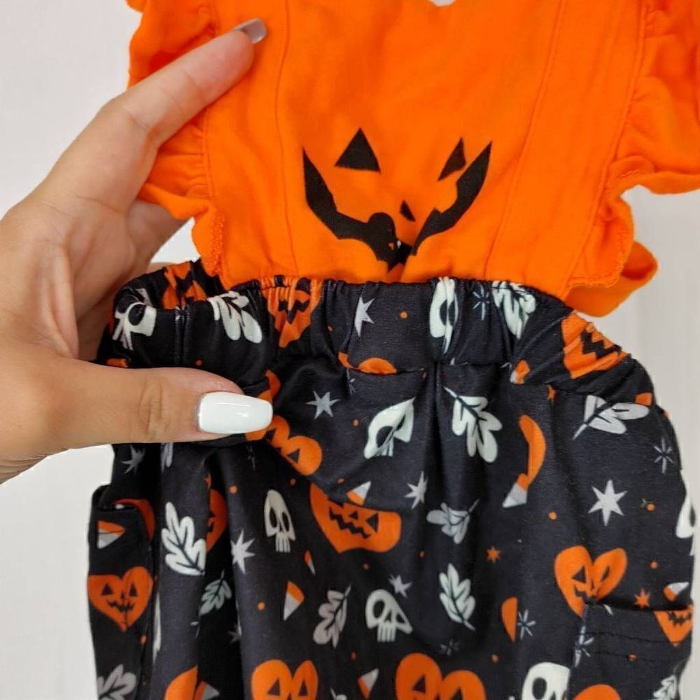 Unbranded Halloween Outfit Dress Size 80 (18-24m) Overall Ruffled Halter Tie. - Picture 2 of 4